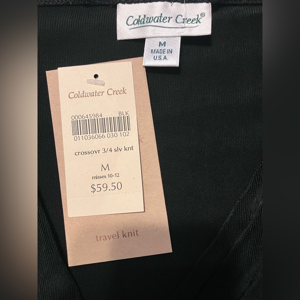 Coldwater Creek Black Crossover Knit Top - Picture 4 of 9